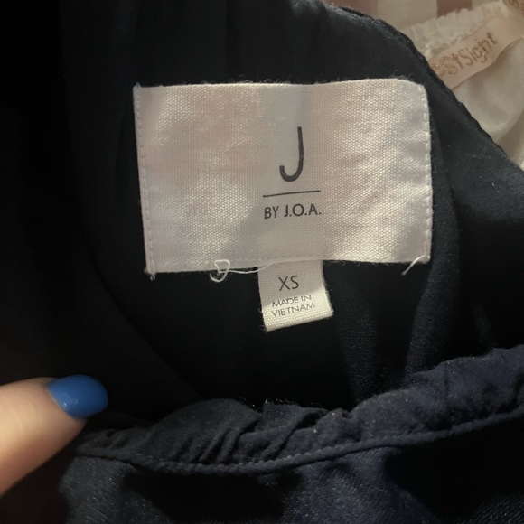 Black one shouldered, ruffled fancy romper, JOA brand - Picture 2 of 4